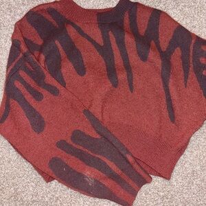 Altar’d State Red and Maroon Women's Sweater